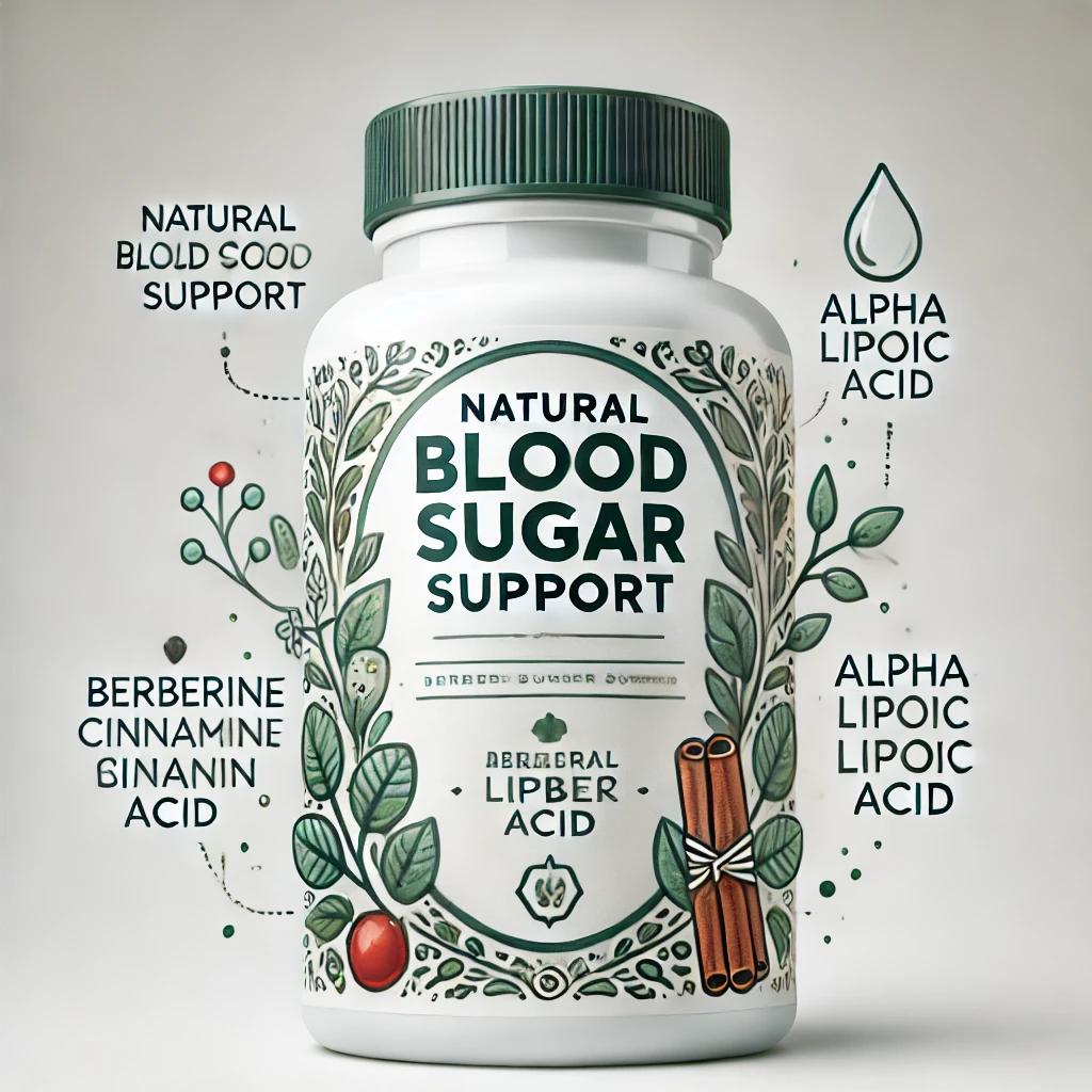 Natural Blood Sugar Support formula, made with Berberine, Cinnamon, and Alpha-Lipoic Acid