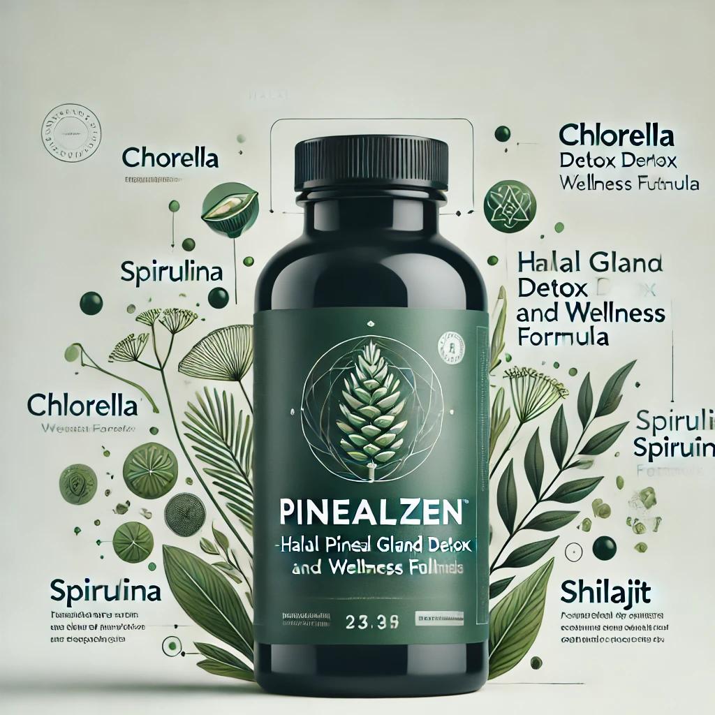 PinealZen – Halal Pineal Gland Detox and Wellness Formula with Chlorella, Spirulina, and Shilajit.