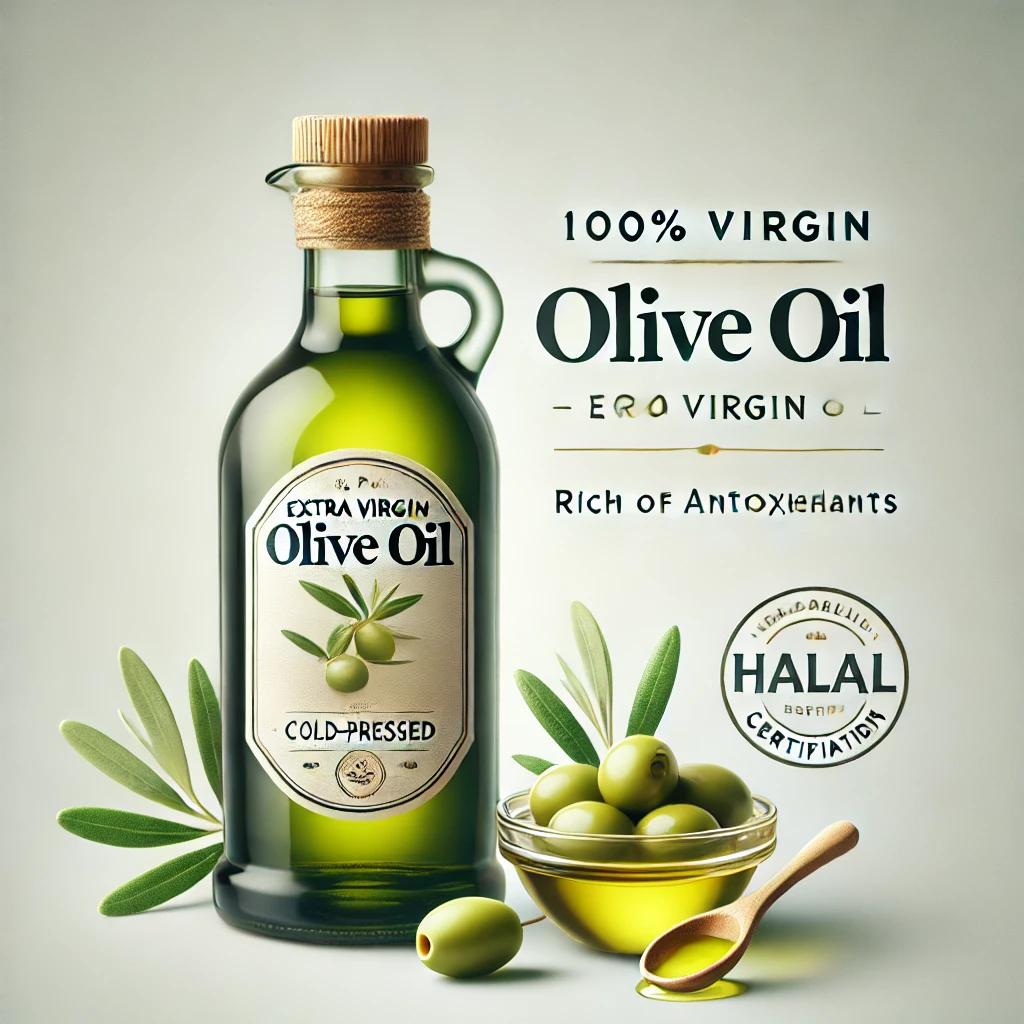 100% Pure Extra Virgin Olive Oil (Cold-Pressed) – Rich in Antioxidants & Nutrients